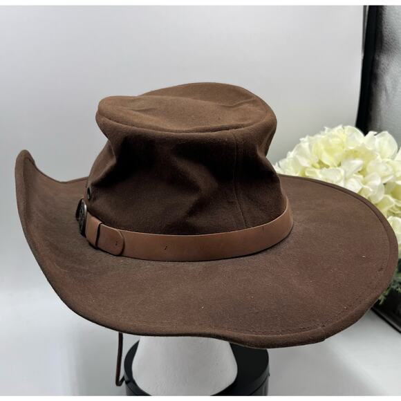 Outback Trading Company Oilskin Kodiak Hat Brown Stampede UV Cowgirl Sz Small - Picture 8 of 8